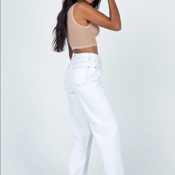 Princess Polly Lioness Lowrider Denim Jeans White - Picture 6 of 6